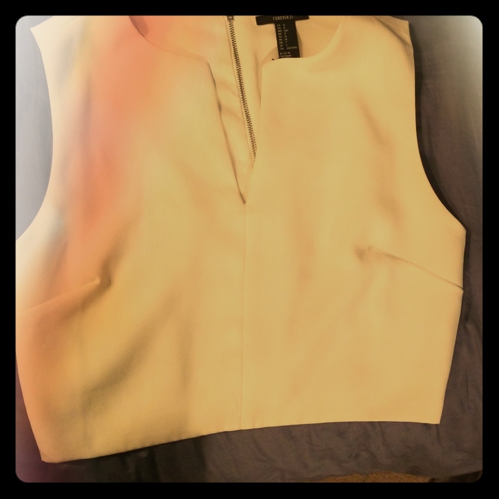 Cream crop top
